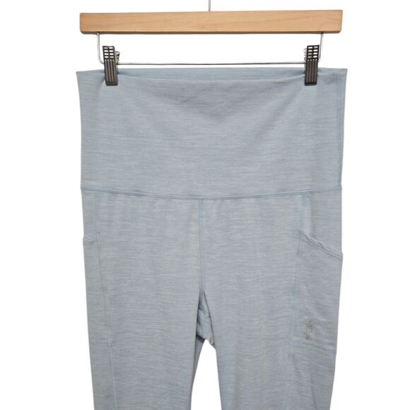 Free People Womens Movement High Rise Pale Blue Split Leg Leggings Size Medium‎ - Picture 8 of 11